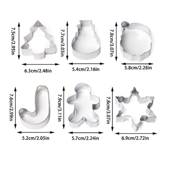 Julesnemand Sukkulent Dekorationer Rustfrit Stål Sæt med 6 stk