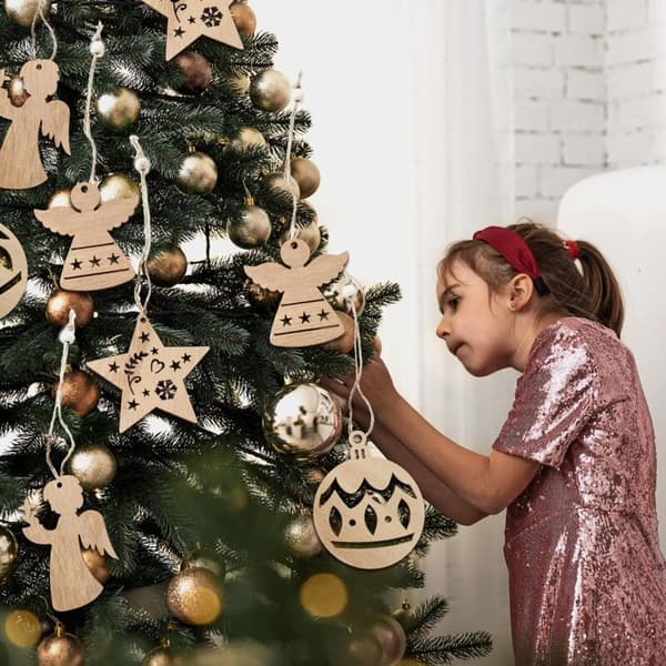 Julgransdekorationer i trä - 20 delar