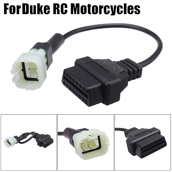 6-polig till OBD 16-polig adapter OBD2 feldiagnostikkabel för KTM Duke RC 2011 - 2017 motorcyklar [FW]