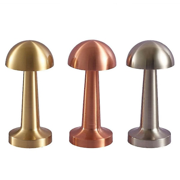 Ladeskjor LED Bordlampe Berøringsfølsom Skrivebordslampe Soverom Restaurant Bar Dekor Bronze Mushroom