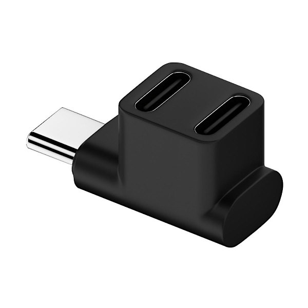 UC-068-2F 10 Gbps USB3.0 Type-C Han til Dobbelt Hun Strøm Data Splitter Adapter Vinkelret Stik {FW}