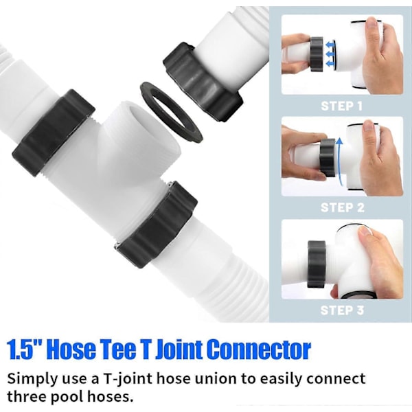 Højkvalitets helt ny 1,5\" til 1,5\" Poolslange T Splitter Connector med 3 (W)