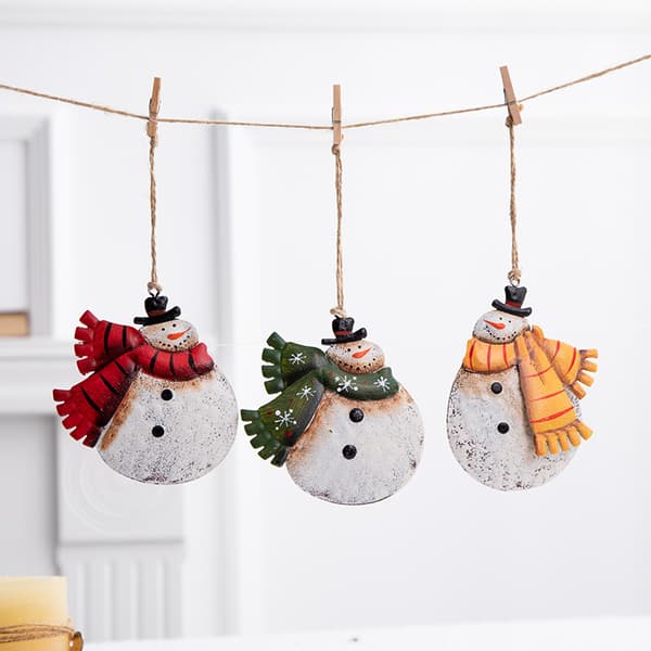 Julepynt Juletre Jernkunst Snømann Skjerfsett 12 Deler
