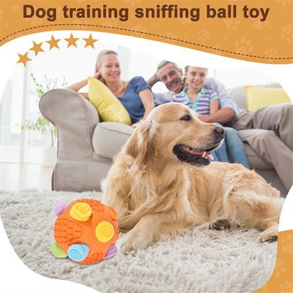 Interaktivt Hundpussel Leksak Snuffelboll för Hundar Uppmuntra Naturliga Födosöksfärdigheter Långsam Matare Trai (W)