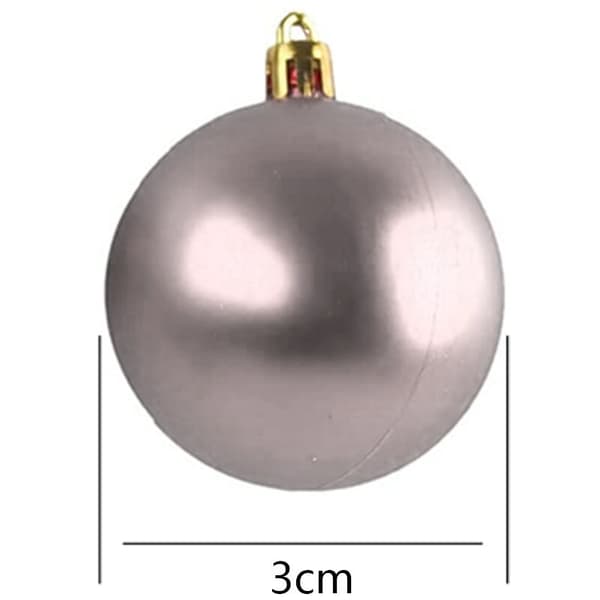 Uknuselige julekuler 30 mm ornamenter, sett med 24 med merkelapper