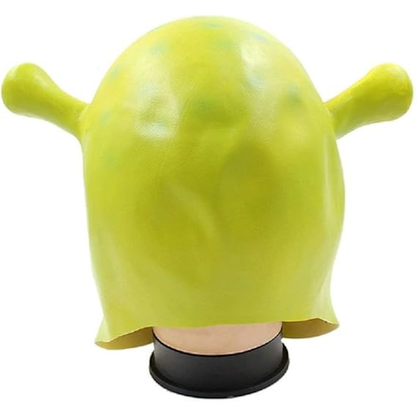 Aikuisten vihreä Shrek koko pään lateksinaamio -asu (L)