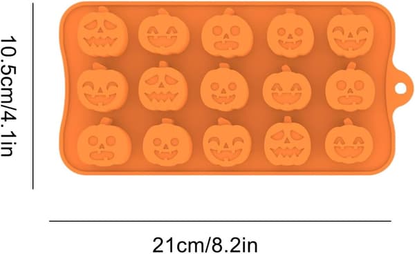 Pumpa silikonform, 15 hålrum, orange, lätt att använda och ta ur formen (W)