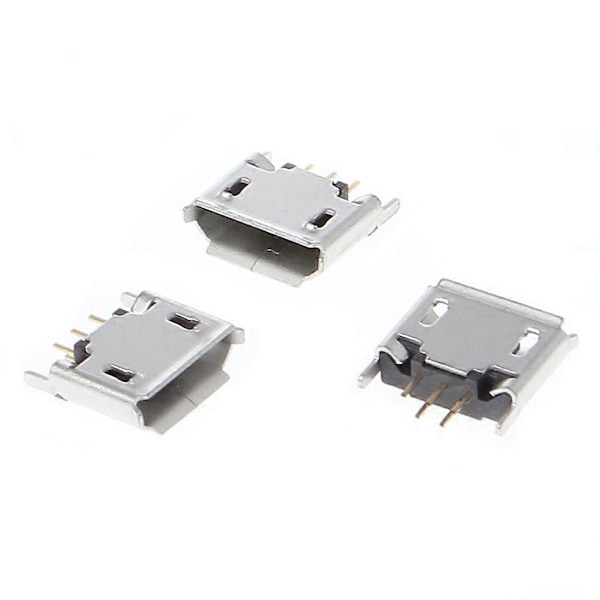 10 stk. Micro USB Type B Hun Socket 180 Grader 5-Pin SMD SMT Lodde Jack (W)