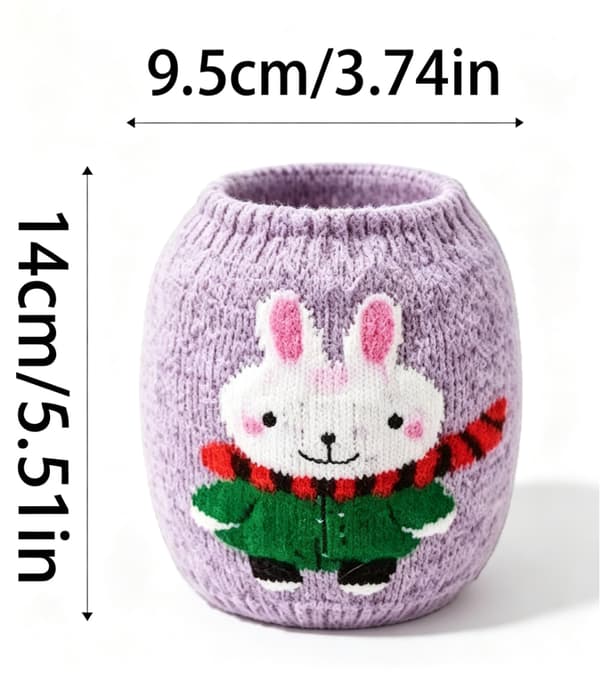 Hæklegarnorganisator (lilla, 9,5*14 cm), sæt med 4 stk. med en flot central elastisk strop. (W)