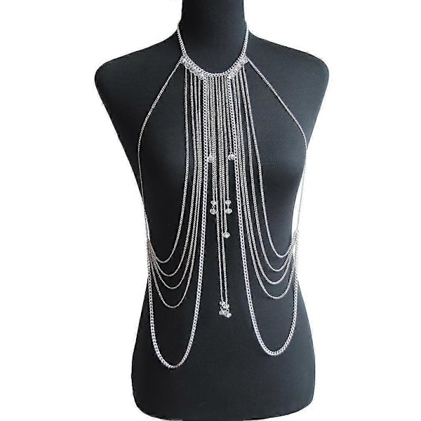 Kroppskedjor Mage Kropp Bikini Midja Tofs Liten Legering Kvinnor Halsband för Bröllop (W)