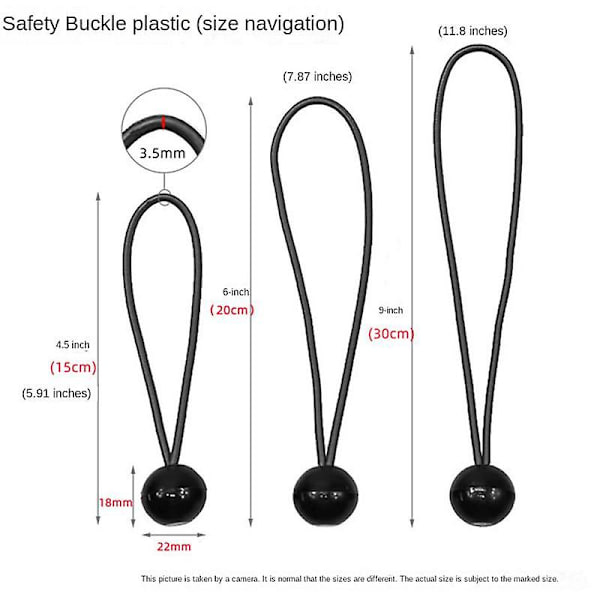 Multifunktionel Elastisk Fast Plastiktov Bold Presenning Trampolintelt Bungees Snore Spændebånd [FW] C 15cm830
