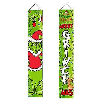 Jule dør banner Grinch ferie dekorasjon