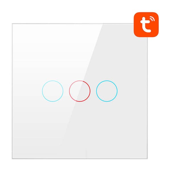 Vit smart 3-vägs Wi-Fi-ljusströmbrytare Avatto TS02-EU-W3 TUYA