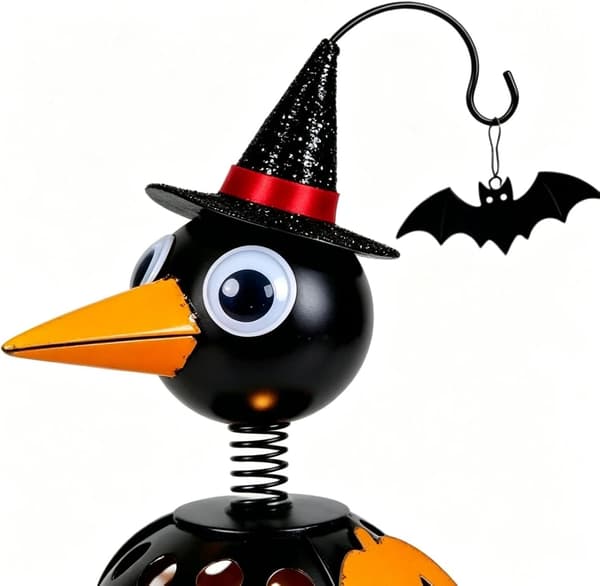 Metall Halloween kråke lysestake, gresskar, telys ornament, Halloween borddekorasjon (W)