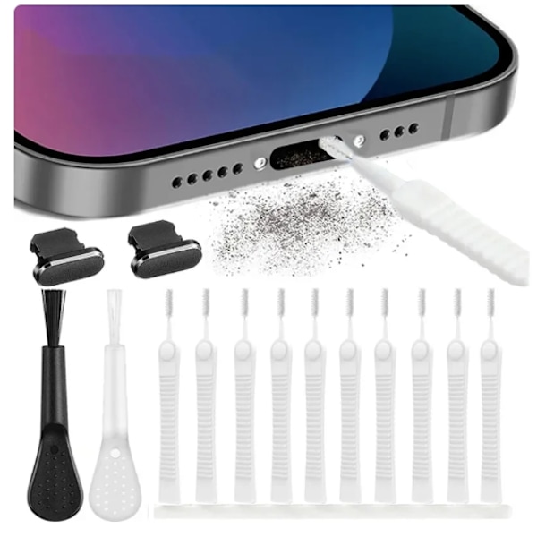 iPhone-puhelimen latausportin pölysuojan puhdistussarja (W)
