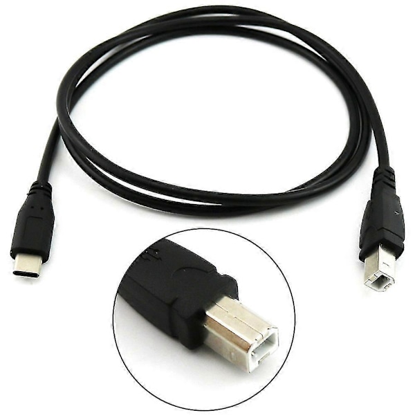 USB-C USB 3.1 Type C Han til USB 2.0 B Type Han Data Kabel Ledning Telefon Printer (W)