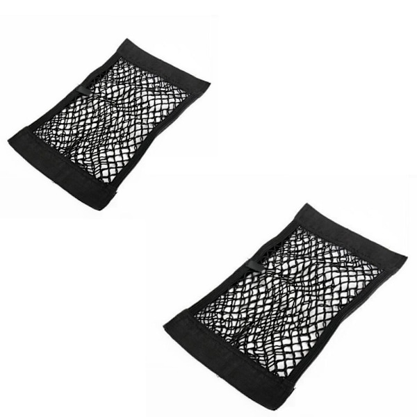 2 stk. bil velcro dobbeltlags mesh lomme bagagerumsnet taske bil (B)