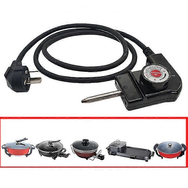 Elektrisk spis strömkabel temperaturkontroll koppling för elektrisk hot pot-kontakt (W) Black