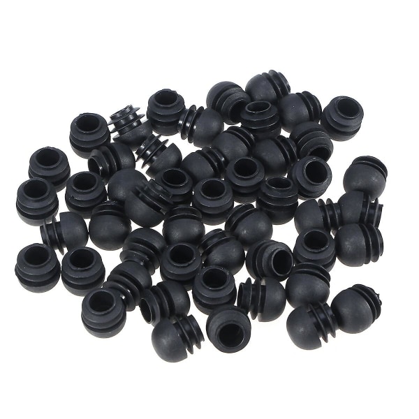 50 st 22 mm runda insats stolsbensglid skydd anti-damm stopp möbelglid skyddande kudde för rostfritt stålrör fw Black M