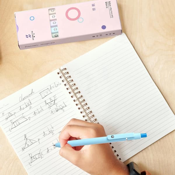 Gelpen med trykmekanisme, blødt greb, hurtigtørrende blæk, fin spids, slank signaturpen, ideel til studerende (W)