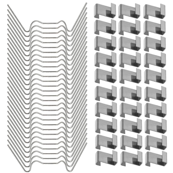 100 st växthusklämmor för glas, rostfritt stål växthusfönsterklämmor glasrutsfästen fw