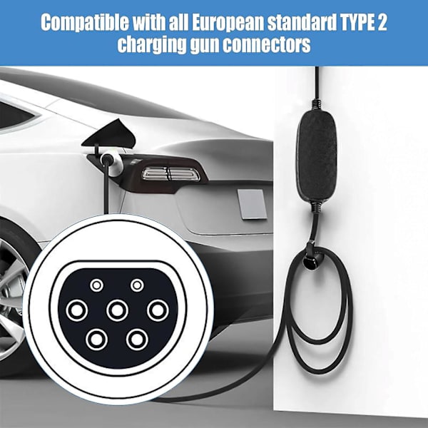 2024, typ 2 laddkabelhållare väggmontering laddkabel typ 2 plugg hållare för elbil Iec 62196 2 plugg {FW}