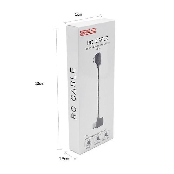 STARTRC 10cm USB-C / Type-C - Micro USB -muunnin Datakaapeli DJI Mavic Mini / Air, Shark -kaukosäätimelle (V)