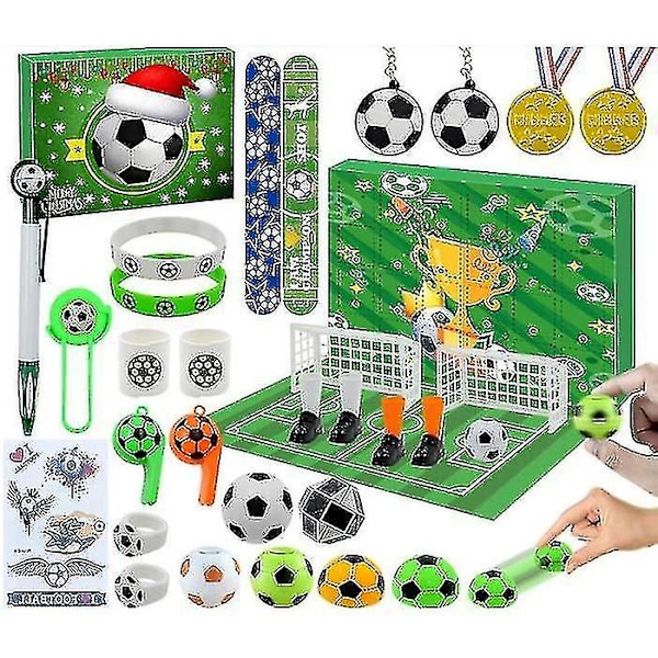 Fotbollsadventskalender för pojkar och flickor, fotbollsgåvor till barn - Fotbollsjulklappar för fotbollsfans -ZZY