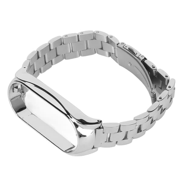 Smartwatch-rem i rustfrit stål, solid, justerbar beskyttende udskiftningsrem til Mi 7 NFC Sølv(w)