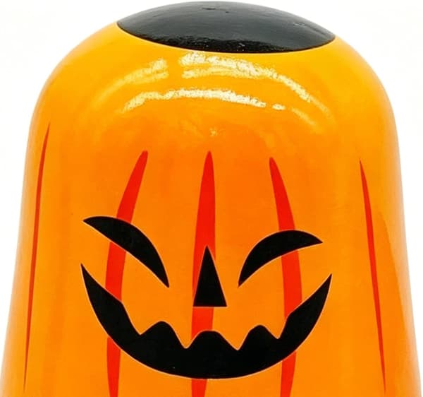 6-lags græskarformede russiske \"nesting dolls\" til Halloween, træstablelegetøj (W)
