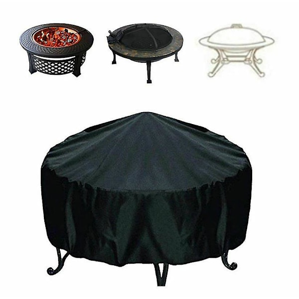 Protective Cover For Round Fire Bowl, Waterproof, Windproof, Uv-resistant, 210d Oxford Fabric Fire Pit Fire Pit Cover [fw}