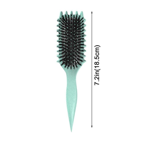 Lockigt hårborste - Bounce Curl Brush, Define Styling Brush för detangling, Boar Bristle Hair Brush Styling Brush [FW] Green