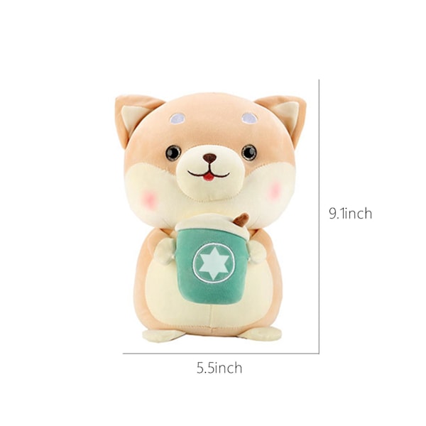 9 Tommer Hund Plushie Fyllt Med - Kawaii Søt Boblemelk Te Dukke Lekegaver For Gutter Og Jenter - GråGul