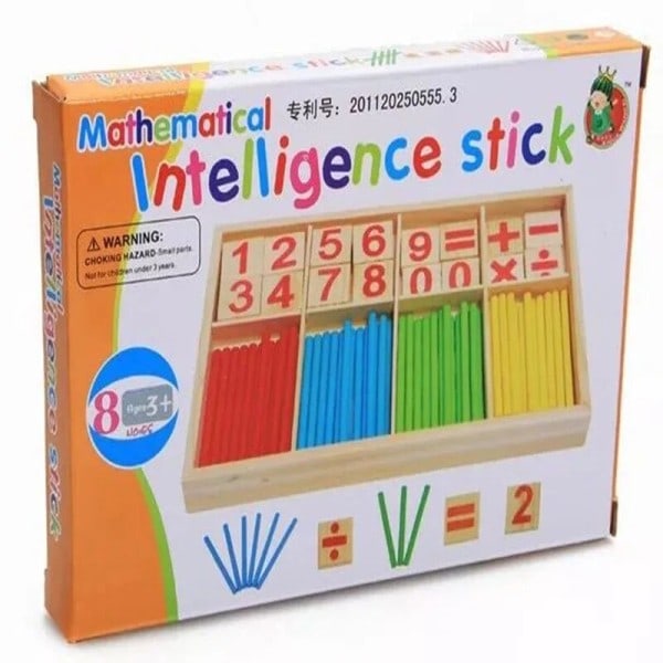 Læremidler i tre for utdanning Tall Matematikk Tellerleker Fargerike tellepinner Læringsleker for barn