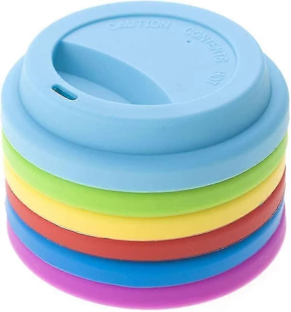 6 st Silikon Dricklock Kopplock, Återanvändbara Kaffekoppsskydd kaffe (d-b2) (Fww) White