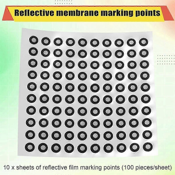1000 Pistettä 3D-skannausmerkkejä Käsikäyttöinen 3D-skanneri Heijastaa Kohdepistettä Sisällä 3 Ulkona 6mm Yhteensopiva Metalliosien Kanssa (W)