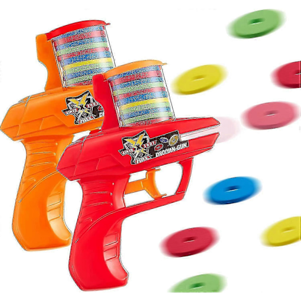 2 Stycken Skumskiva Launcher Zip Shot Shooter Skiva Shooter Slumpmässig Färg (W)