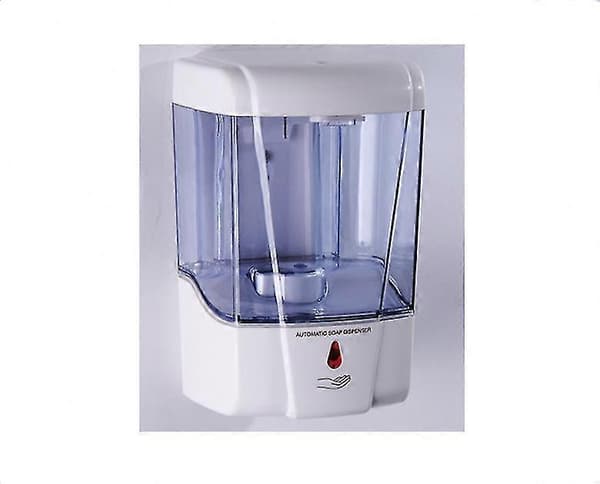 2024 600 ml automatisk flytande tvåldispenser med infraröd sensor, väggmonterad och beröringsfri (vit)
