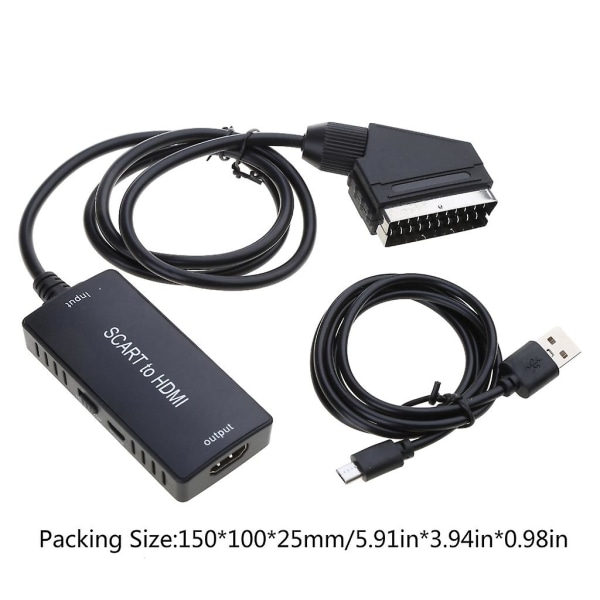 Scart till HDMI-kompatibel konverter med kabel HDMI-kompatibel ut 720p/1080p fw