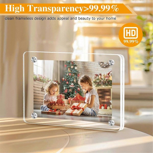 Magnetisk Fotoramme Display Stativ Fotoalbum Skrivebord Swing Bord (W)