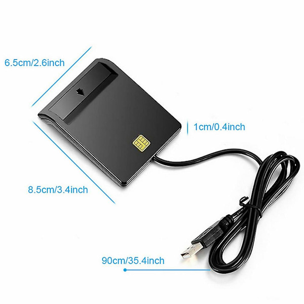 USB Smart Card-leser for bankkort IC/ID EMV kortleser Høy kvalitet for Windows 7 8 10 for Linux FW