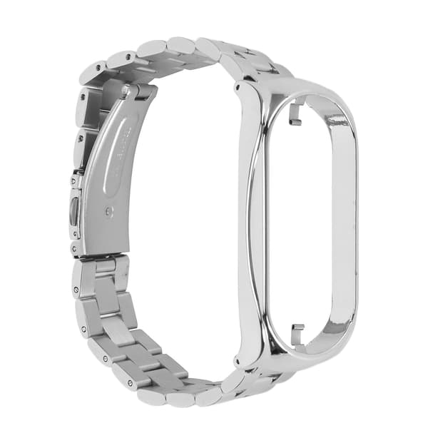 Smartwatch-rem i rustfrit stål, solid, justerbar beskyttende udskiftningsrem til Mi 7 NFC Sølv(w)