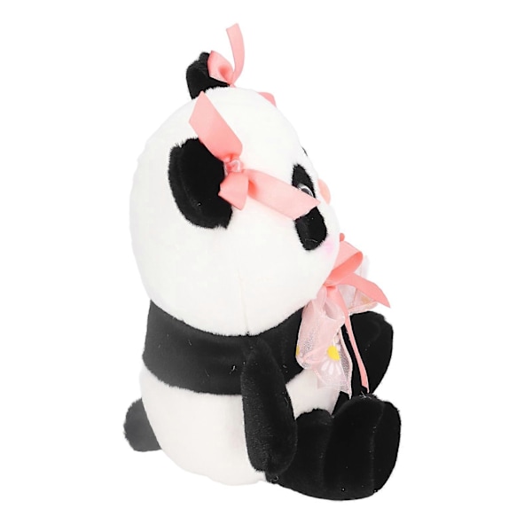 Panda Pehmolelu 9,8 tuumaa Lasten Sarjakuva Panda Täytetty Nukke Rusettikoristeella Syntymäpäivälahja (Pinkki) (W)