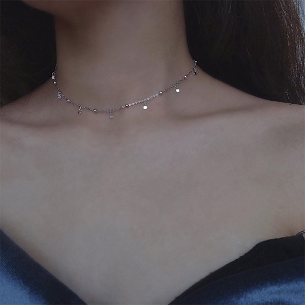 S925 Sterling Silver Hängsmycke Halsband Nischdesign Halsband Kvinnor