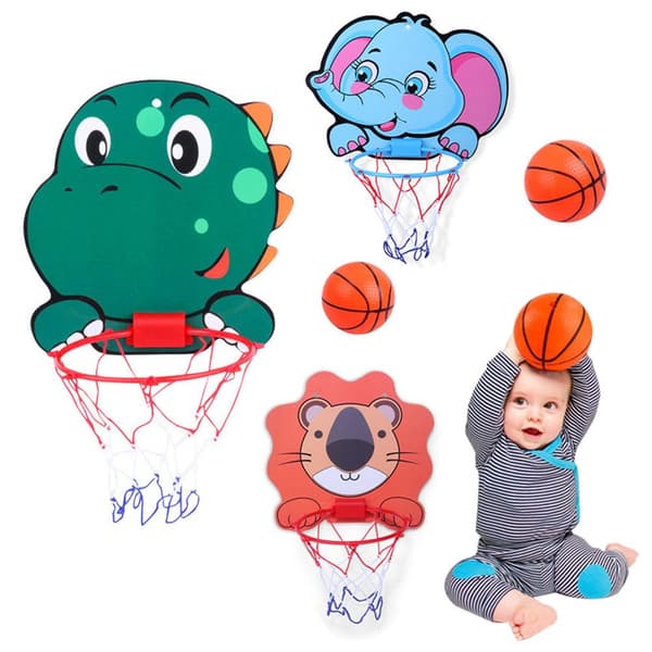 Mini basketbollkorg för barn, pumpmonterad med nät