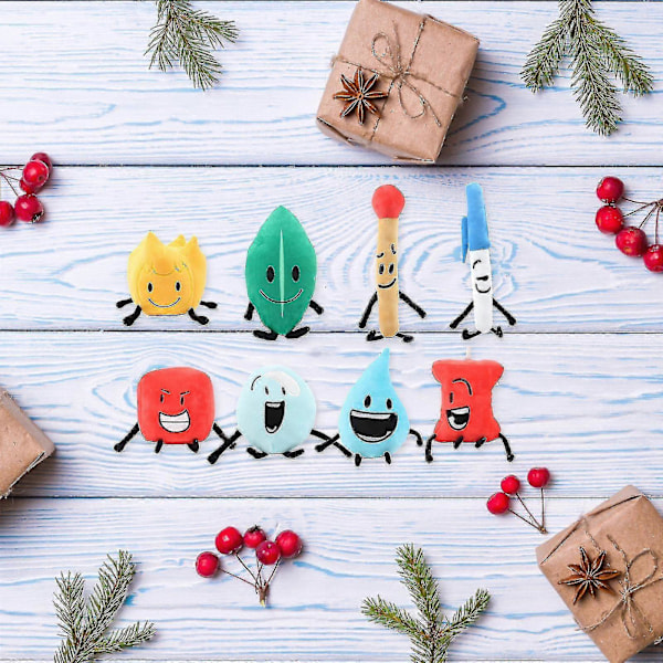Battle For Dream Island Plys, bfdi Blomst Teardrop Firey Og Leafy Fyldt Dukke Til Drenge Og Piger Gave Flame