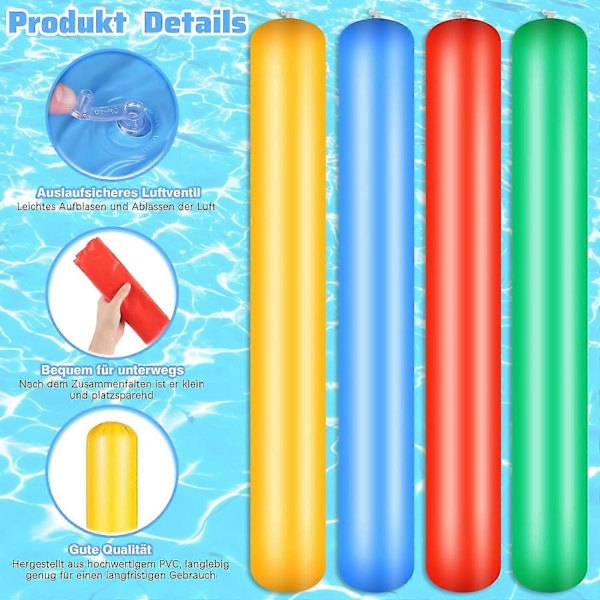 Delar 105cm Uppblåsbar Poolpinne, Uppblåsbar Pool Flyt, Färgglada PVC Vuxen Utomhus Vattenleksaker Sommar Simbassäng Strand (W)