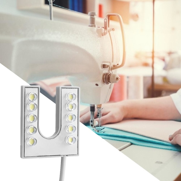 LED-ljus Flexibel Svanhalslampa Med Magnetisk Bas För Symaskin 110-265v Eu-kontakt fw