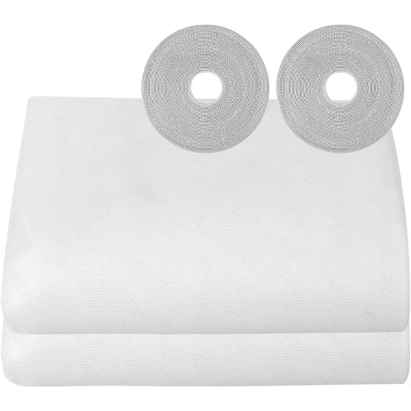 Myggnät för fönster 2-pack 150x200cm Myggnät för fönster självhäftande justerbart insektsnät (vit) (W)