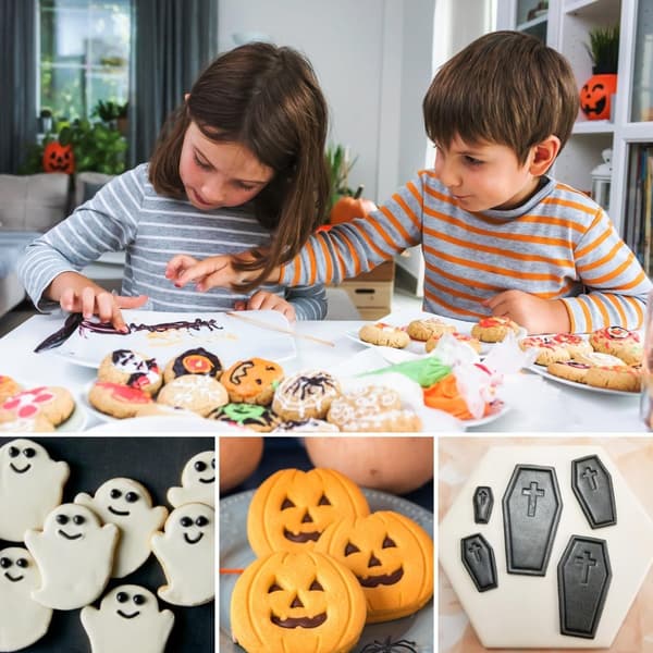 Kakformset med tecknade figurer - Halloween-formar i rostfritt stål för kakor